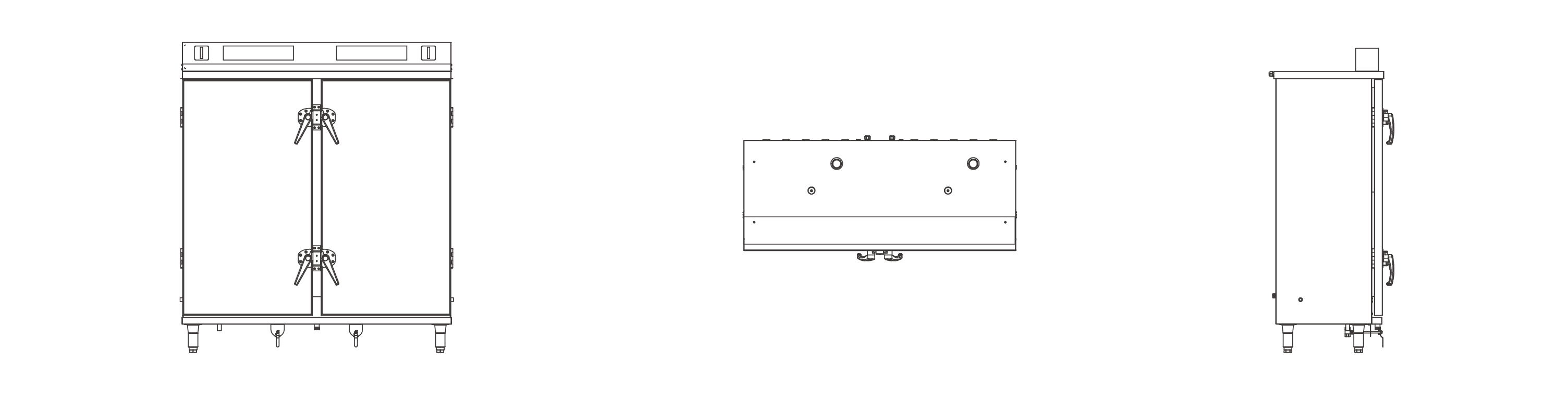 华创系列蒸饭柜三视图