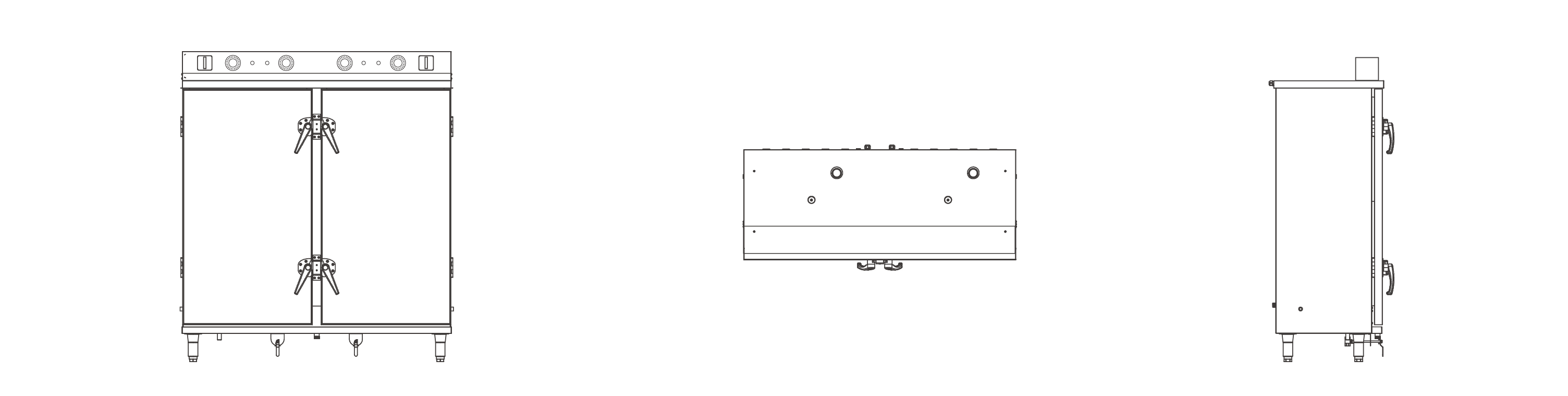 华信系列蒸饭柜三视图