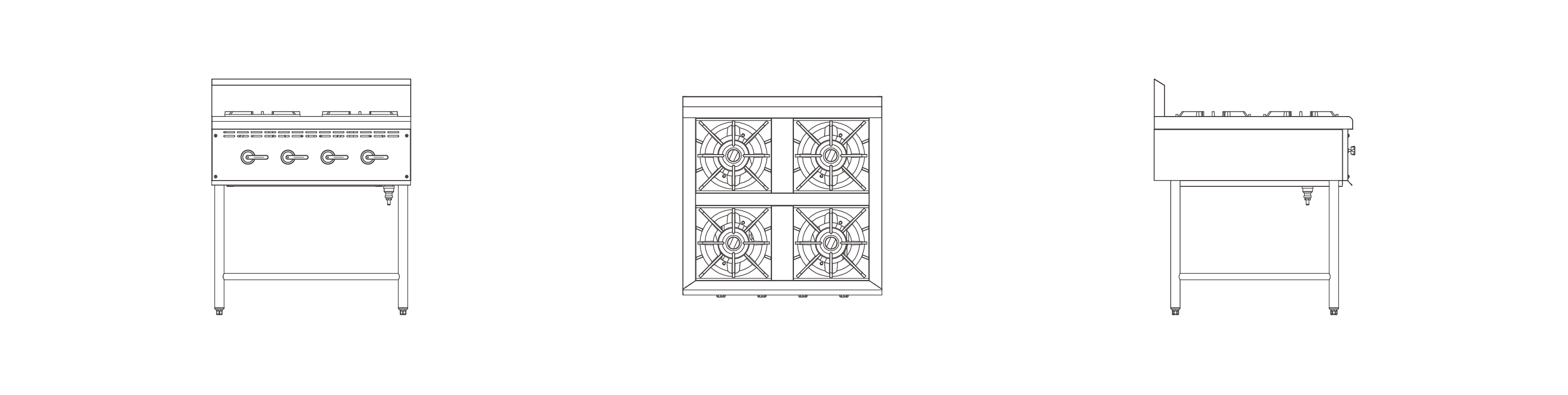 工程款燃气煲仔炉三视图